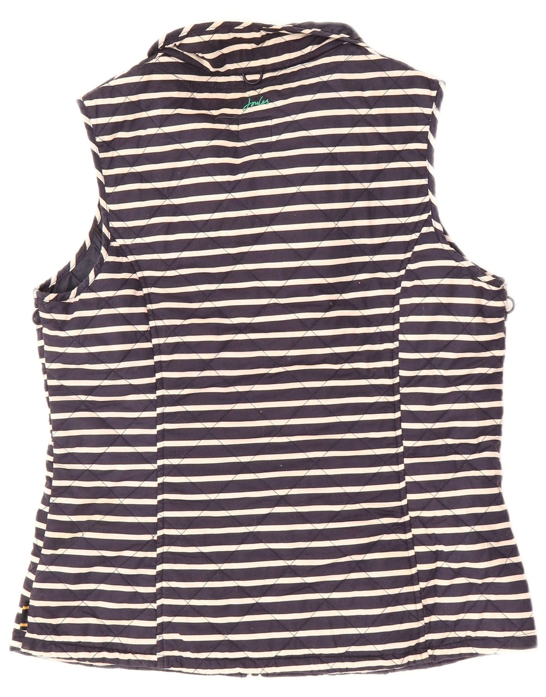 JOULES Chaleco acolchado para mujer UK 40 Grande Algodón a rayas azul marino