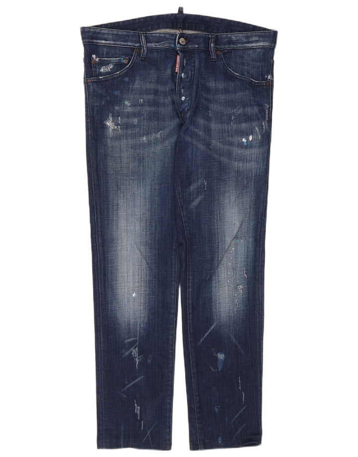Dsquared2 Jeans ajustados desgastados para mujer IT 52 2XL W36 L29 Algodón azul