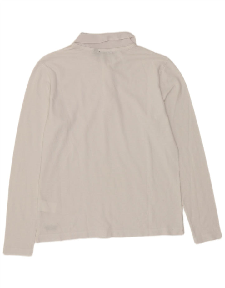 Calvin Klein Polo de manga larga para hombre de algodón blanco mediano