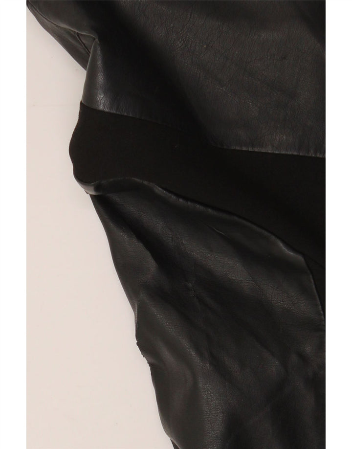 French Connection Chaqueta motera corta para mujer UK 6 XS Poliuretano negro