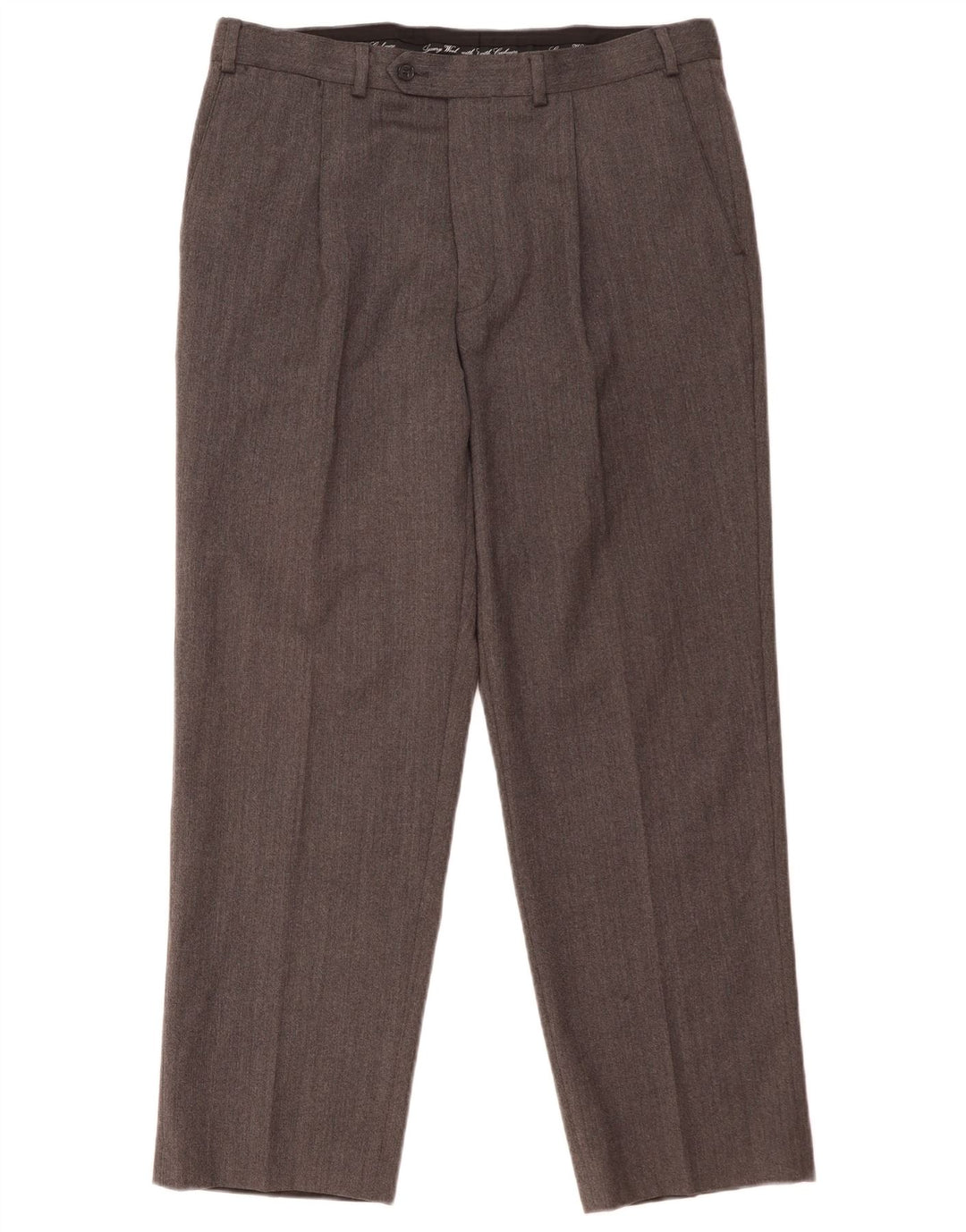 MARKS & SPENCER Pantalón de traje recto para hombre W36 L29 Lana gris