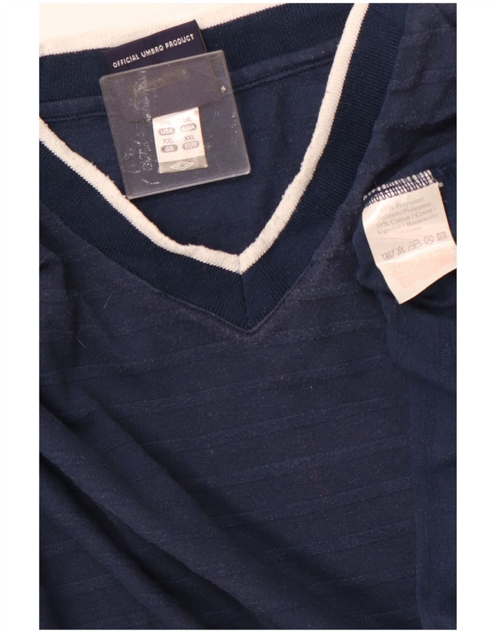UMBRO Camiseta Hombre Top 2XL Azul Marino Rayas Poliéster