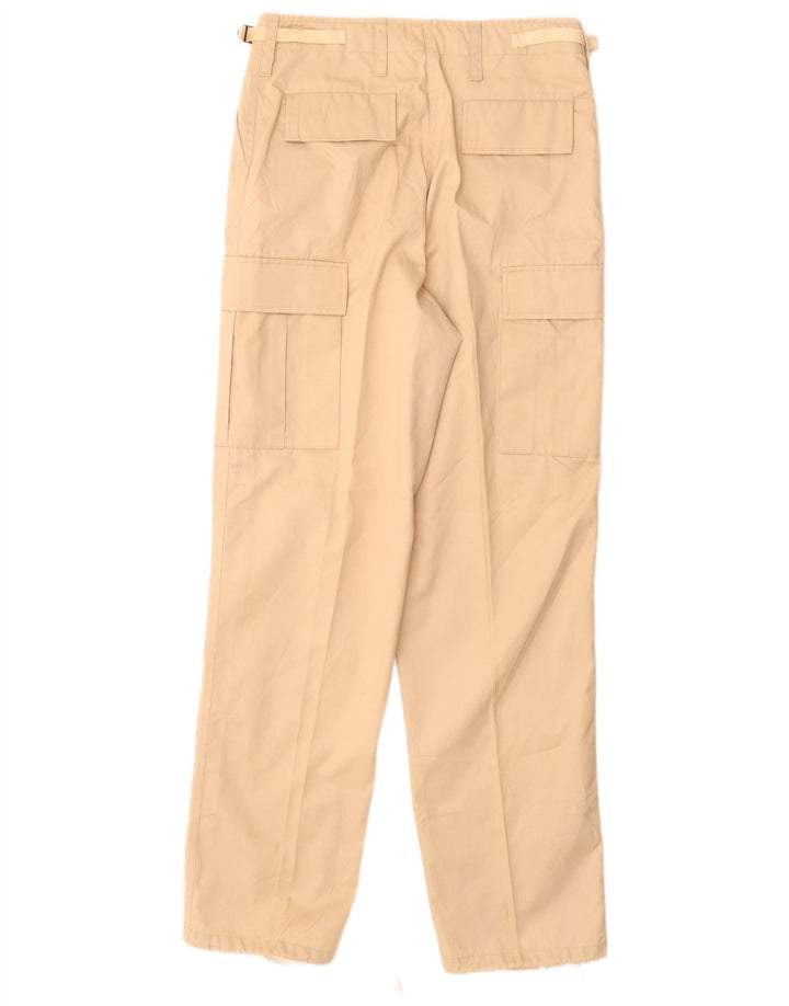 VINTAGE Pantalones cargo de ajuste regular para hombre Pequeño W28 L31 Poliéster beige