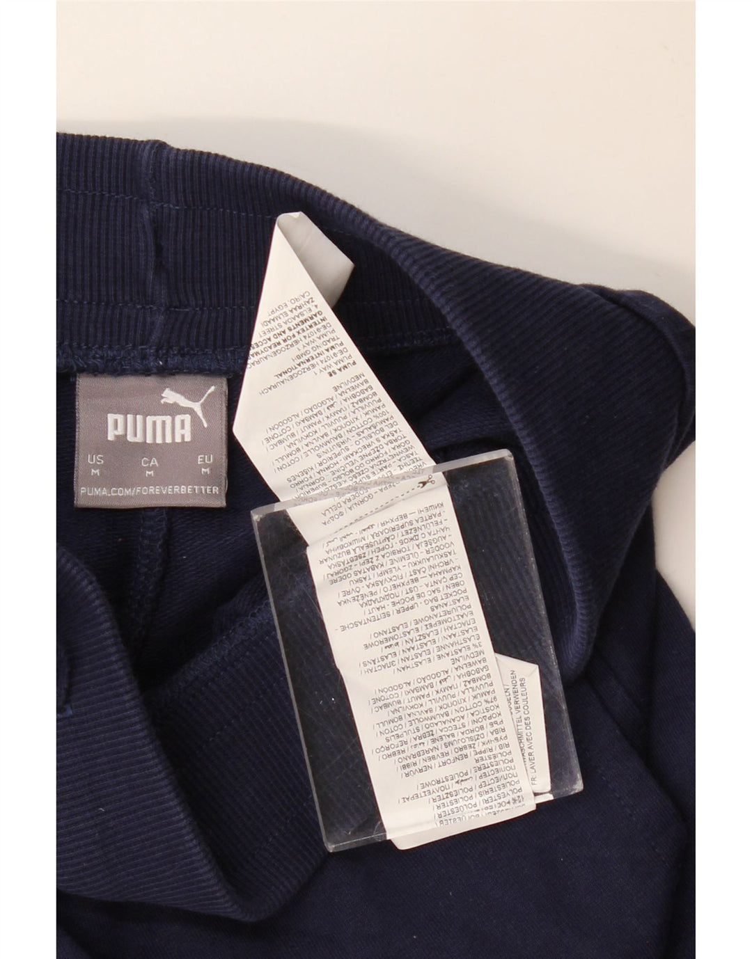 PUMA Shorts deportivos gráficos para hombre Algodón azul marino mediano