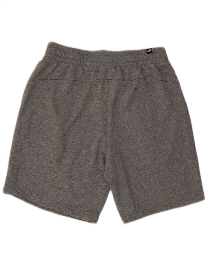 Pantalones cortos deportivos con gráficos Puma para hombre de algodón moteado en gris medio