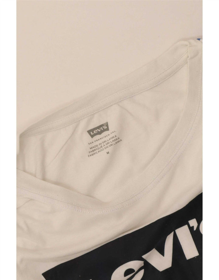 Levi's Camiseta corta extragrande con gráfico para mujer UK 44 Medium White