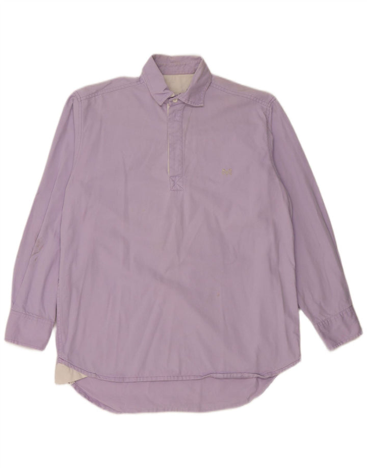 CREW CLOTHING Camisa tipo jersey para hombre, talla pequeña, algodón morado