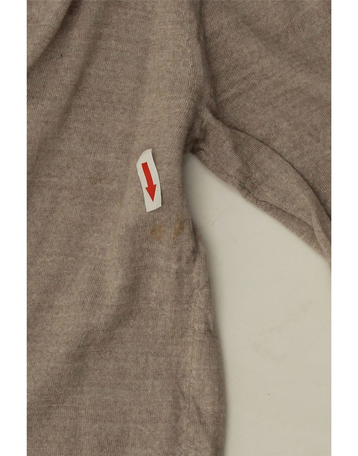 REISS Jersey con cuello y cremallera para hombre, talla grande, lana gris