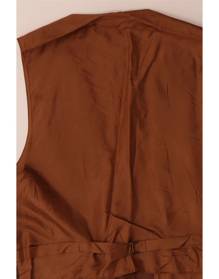 VINTAGE Chaleco de cuero para hombre Cuero marrón grande