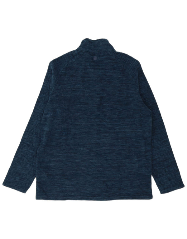 Jersey de forro polar con cremallera y cuello para hombre de Mountain Warehouse, tamaño grande, moteado en azul marino