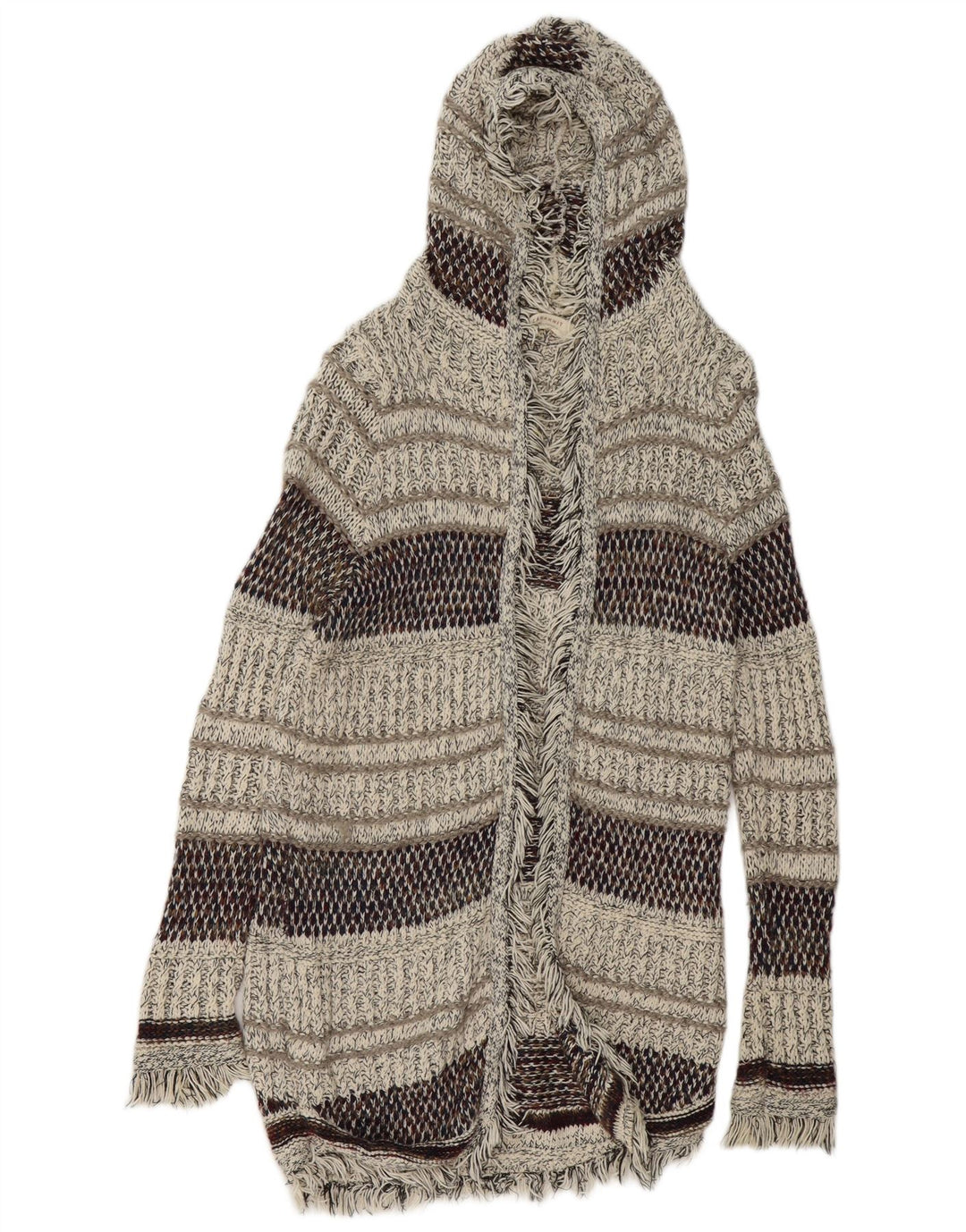 ZARA Cárdigan largo con capucha para mujer, talla 40, talla M, multicolor
