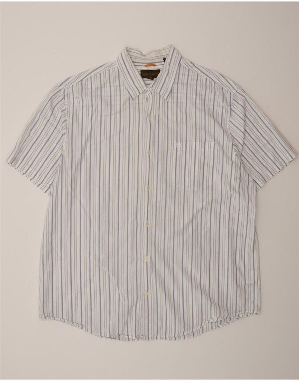 Timberland Camisa Manga Corta Hombre 2XL Algodón Rayas Blancas