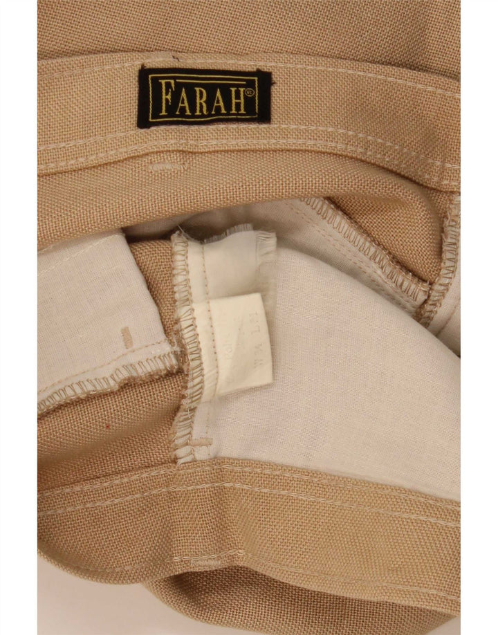 Farah Hombre Pantalones Casuales Rectos W34 L29 Poliéster Beige