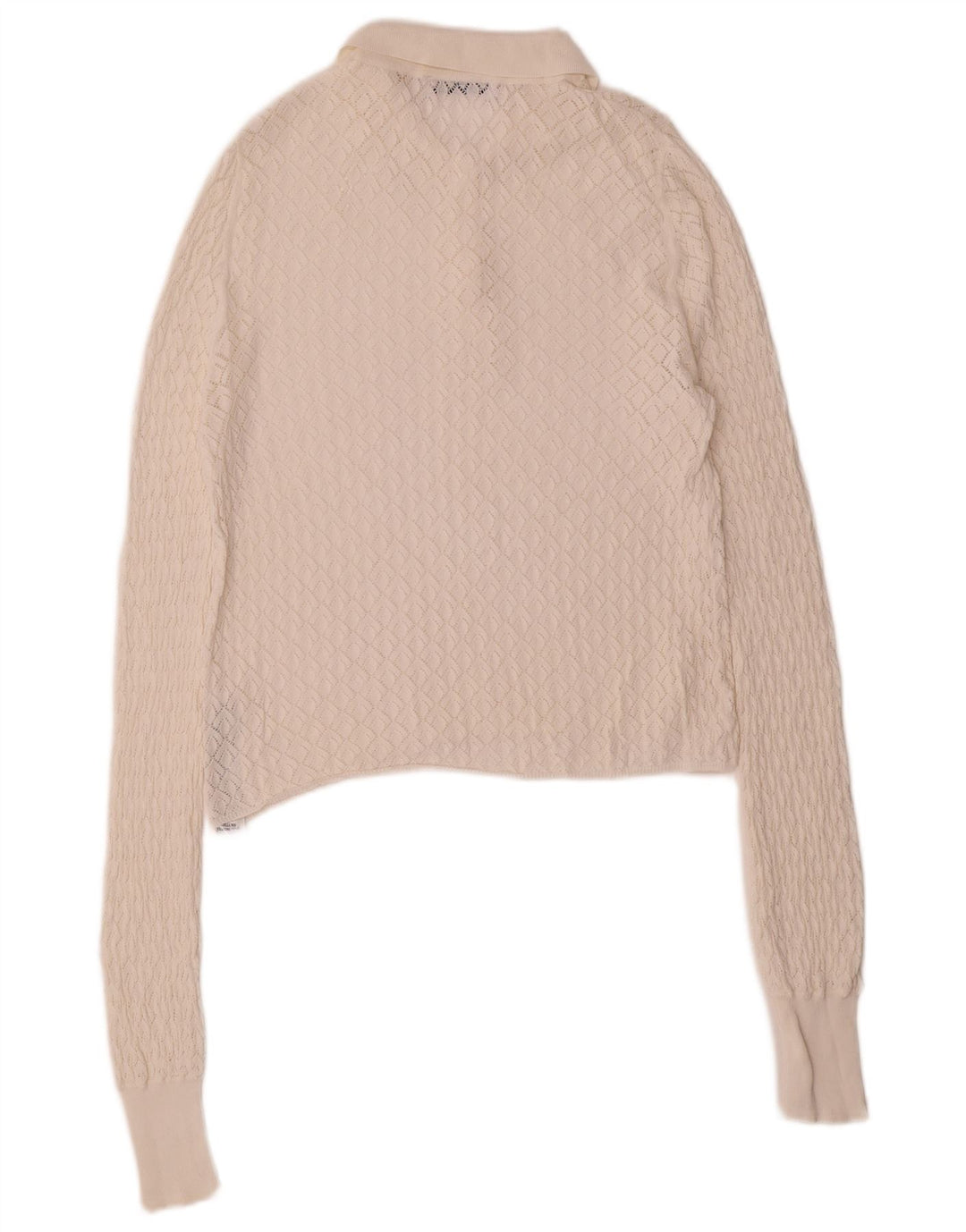 Zara - Jersey de cuello polo para mujer, talla 40, viscosa blanca mediana