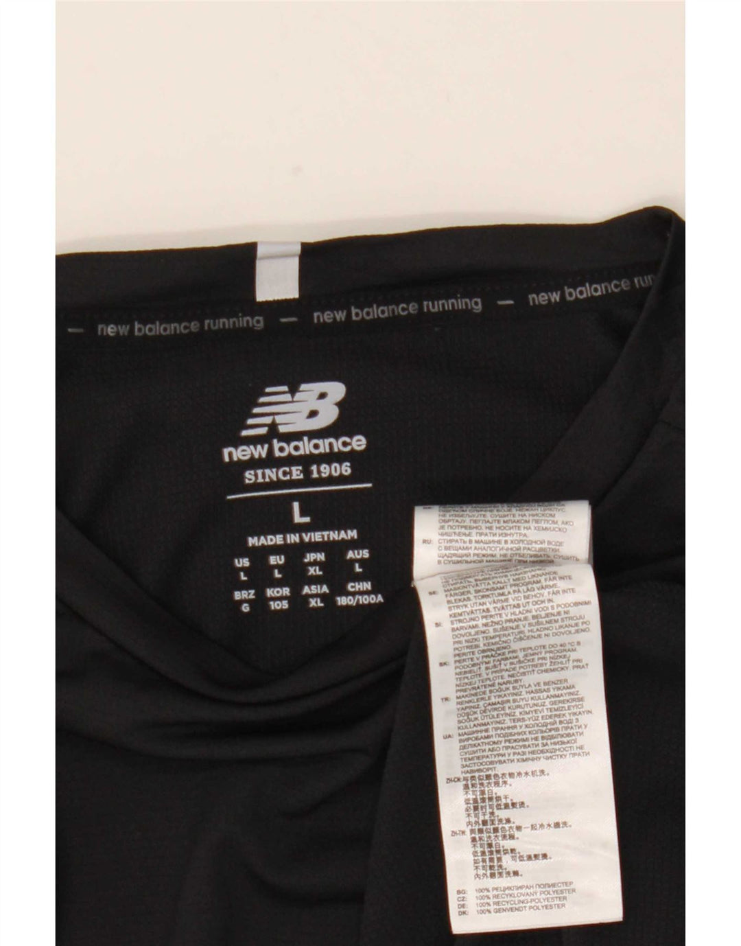 New Balance Hombre Top Manga Larga Grande Poliéster Negro