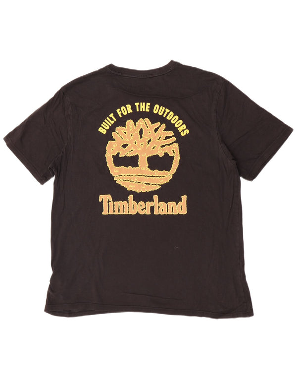 Timberland Camiseta gráfica de ajuste atlético para hombre Top grande de algodón negro