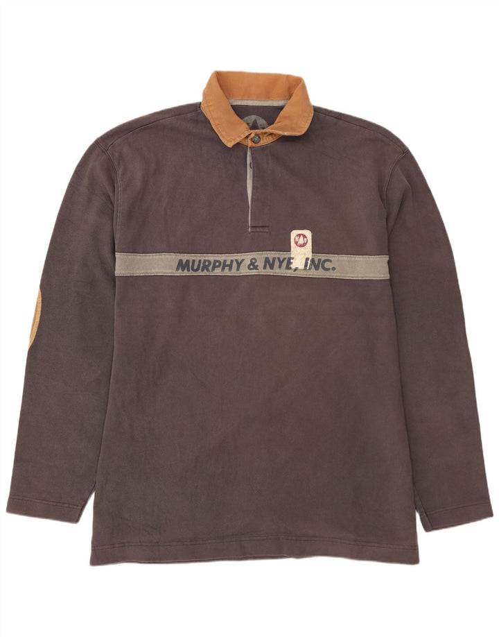 MURPHY & NYE Polo de rugby con gráfico Sailmakers para hombre, talla 2XL, color gris