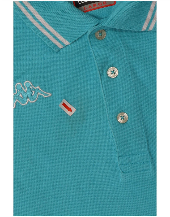 Polo Kappa Hombre Grande Azul Algodón