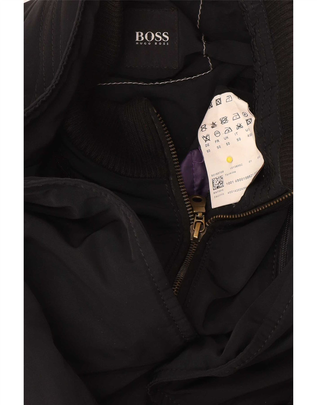 Hugo Boss Chaqueta utilitaria para hombre EU 50 Grande Poliéster negro