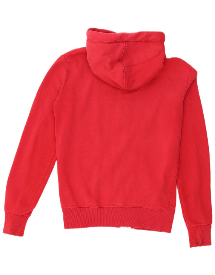 Superdry Sudadera con capucha y cremallera para hombre, talla pequeña, algodón rojo