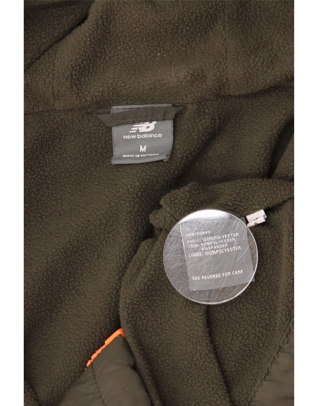 New Balance Chaqueta cortavientos con capucha para mujer UK 14 Poliéster caqui medio
