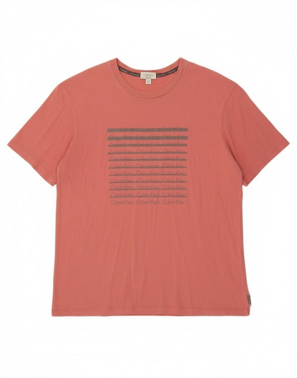 Calvin Klein Camiseta gráfica para hombre Top XL Algodón rosa