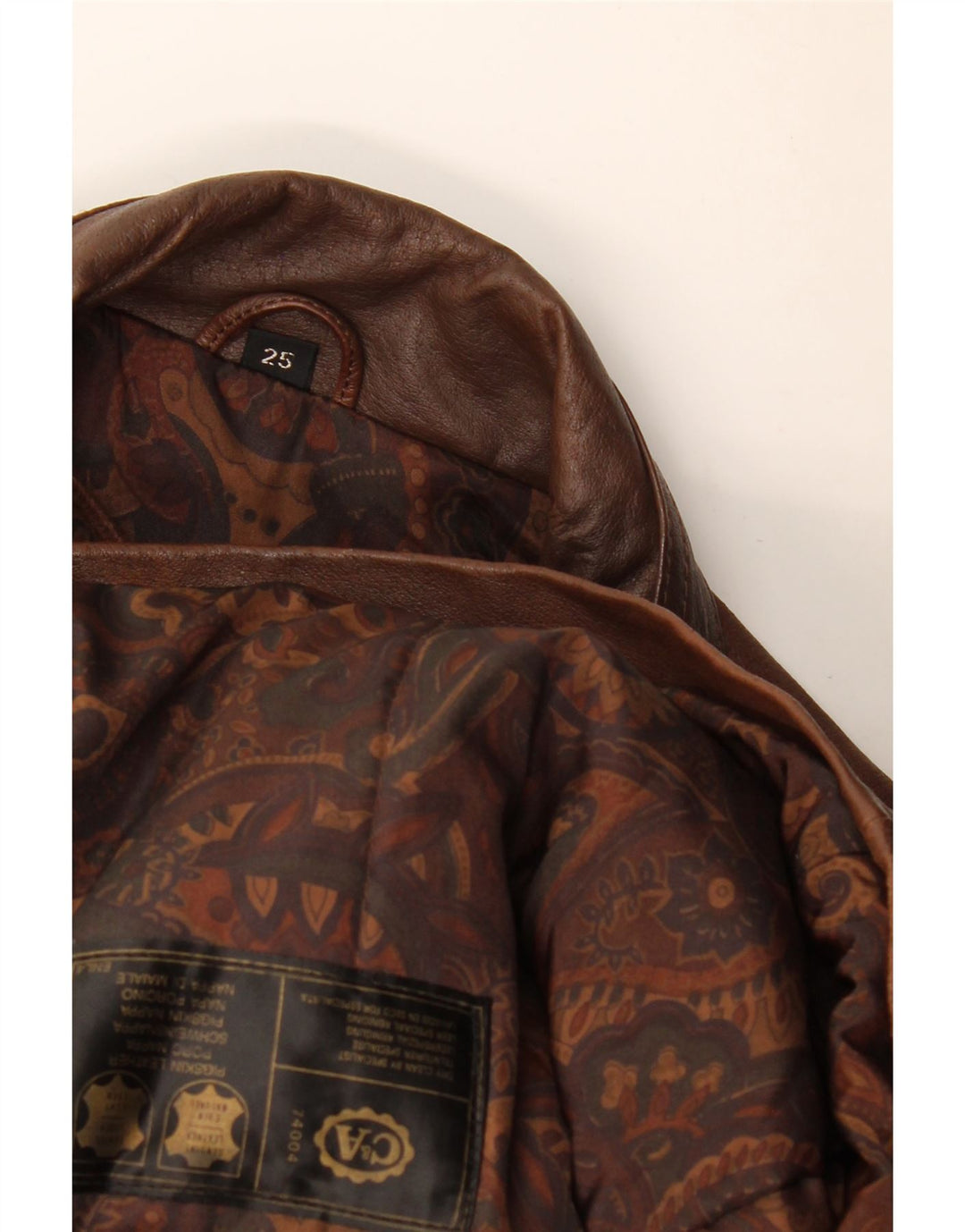 C&A Abrigo cortavientos de cuero para hombre UK 42 XL Cuero marrón