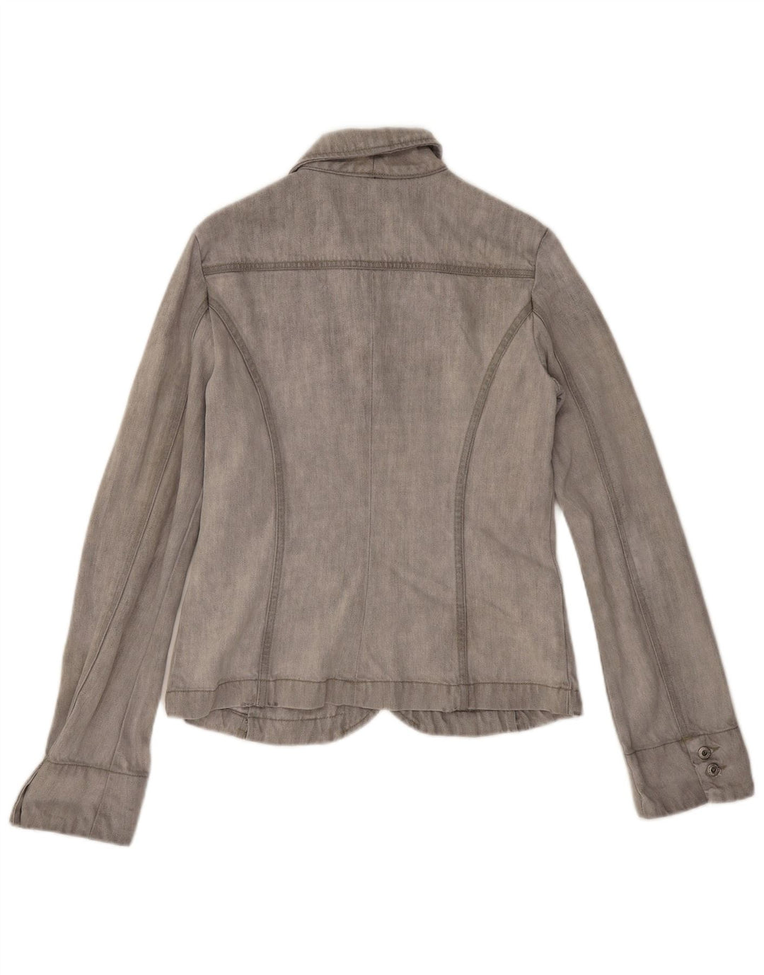 Diesel Chaqueta Blazer de 2 Botones para Mujer UK 44 Grande Gris Algodón
