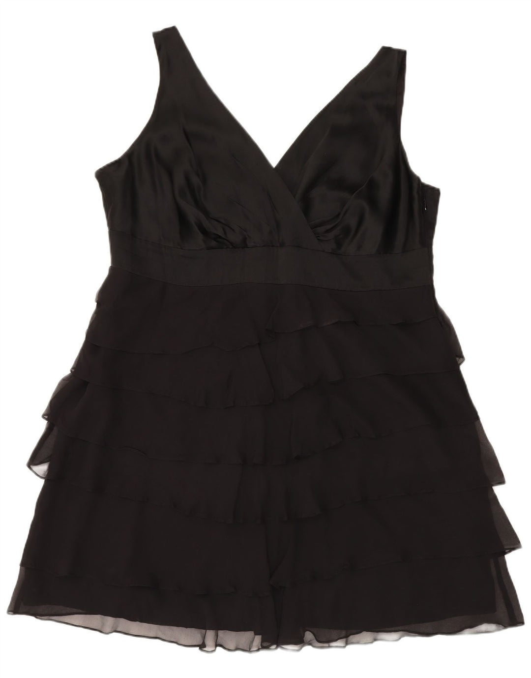 MONSOON Vestido escalonado sin mangas para mujer UK 22 3XL Seda negra