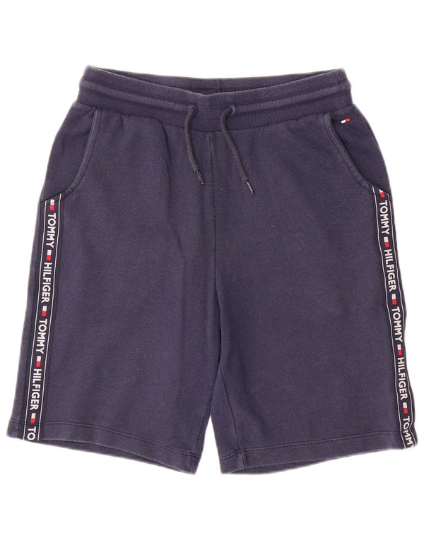 Tommy Hilfiger Pantalones cortos deportivos con gráficos para hombre pequeños de algodón azul marino
