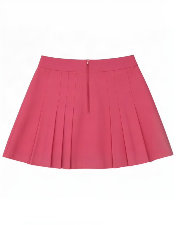 Hansen Womens Pleated Mini Skirt EU 36 Small W25 Pink Polyester