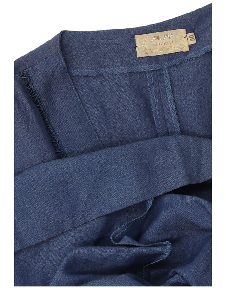 Vestido cruzado vintage para mujer IT 50 XL Azul