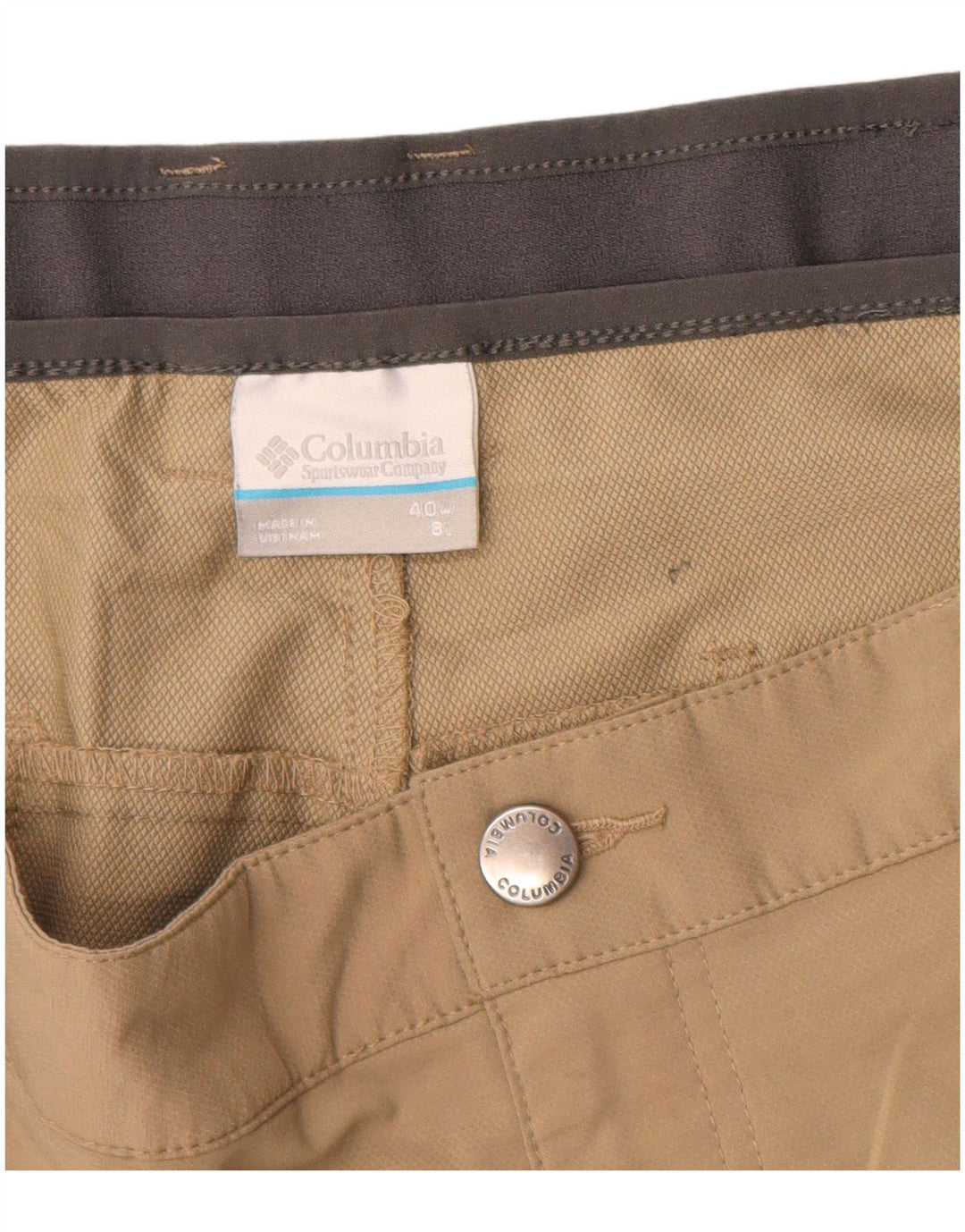 Columbia Pantalones cortos chinos para hombre W40 XL Poliéster color beige