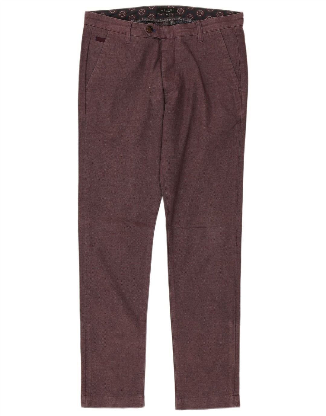 Ted Baker Pantalones de traje ajustados para hombre W32 L32 Algodón granate