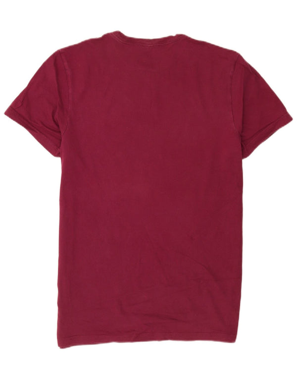 Jack Wills Camiseta de corte clásico para hombre Top de algodón burdeos medio