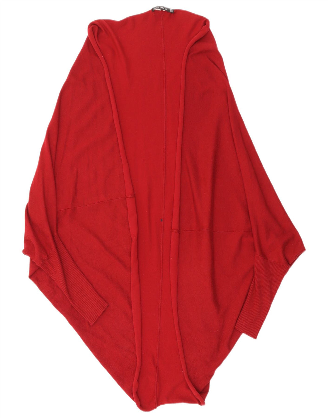 ZARA Cárdigan abierto largo para mujer, talla 40, color granate mediano