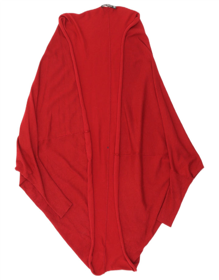 ZARA Cárdigan abierto largo para mujer, talla 40, color granate mediano