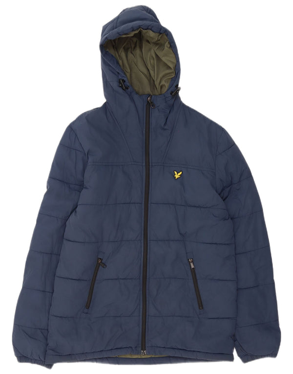 Lyle & Scott Chaqueta acolchada con capucha para hombre UK 36 Small Azul marino Nylon