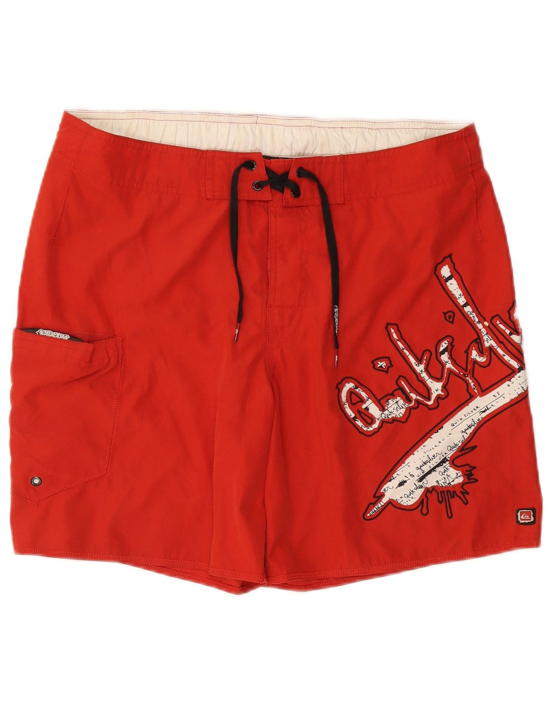 QUIKSILVER Hombre Bañador Gráfico Pequeño Poliéster Rojo