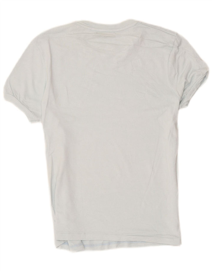 Zara Mujer Camiseta Top UK 12 Azul Medio
