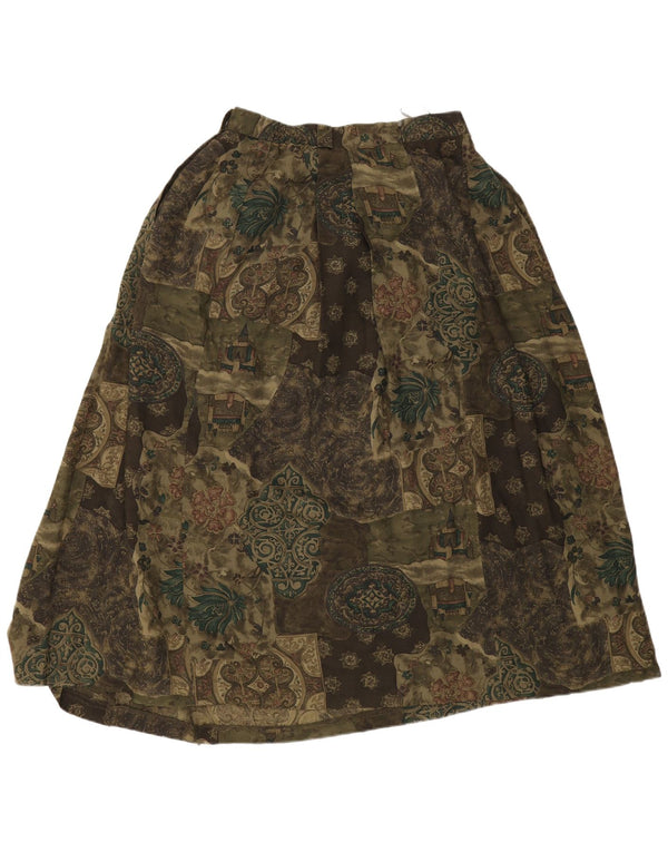 Meico Falda acampanada para mujer UK 40 Large W30 Caqui Floral