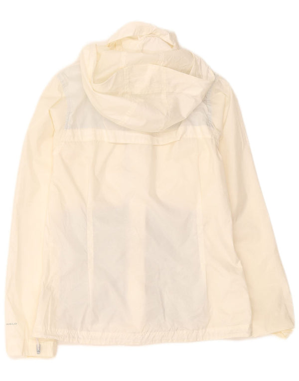 Columbia Chaqueta impermeable extragrande con capucha para mujer, talla 40, color blanco