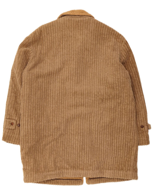 Vintage hombres Sherpa pana abrigo IT 54 2XL Beige