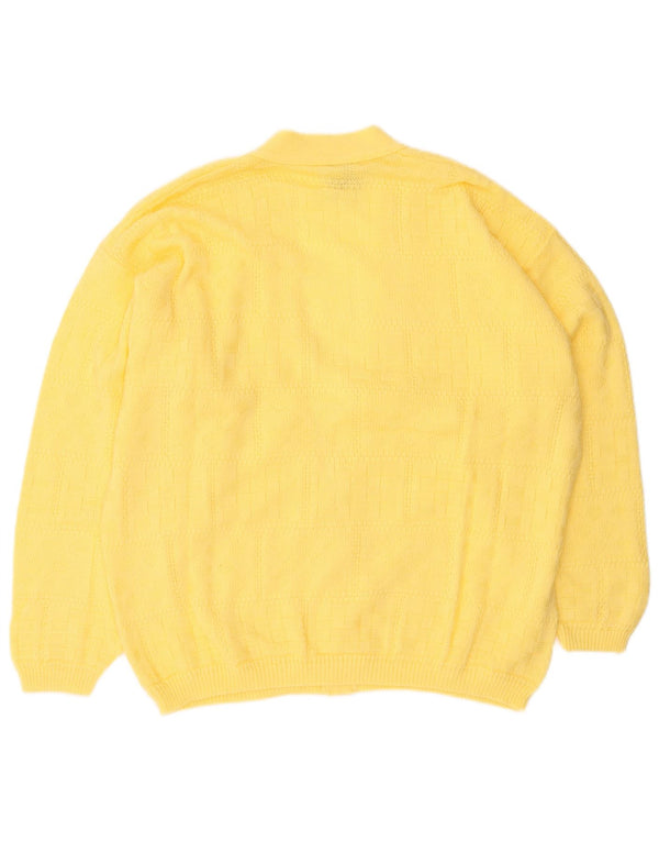 Nuevo Fast Mens Cardigan Sweater XL Amarillo Acrílico