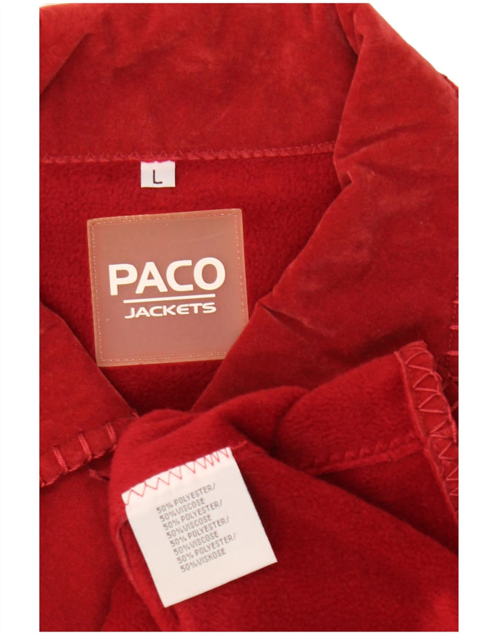 Paco Abrigo polar para mujer UK 46 Poliéster rojo grande