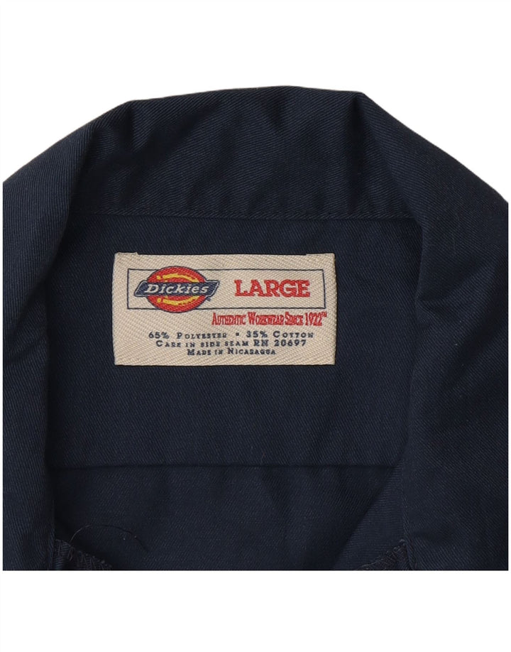 Camisa Dickies Hombre Manga Corta Grande Poliéster Azul Marino