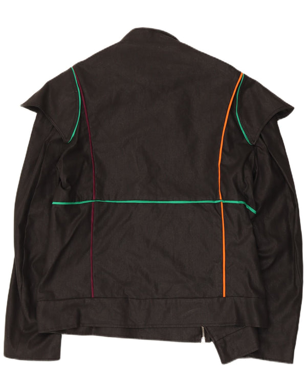 Vintage hombres bomber chaqueta Reino Unido 38 medio negro rayas