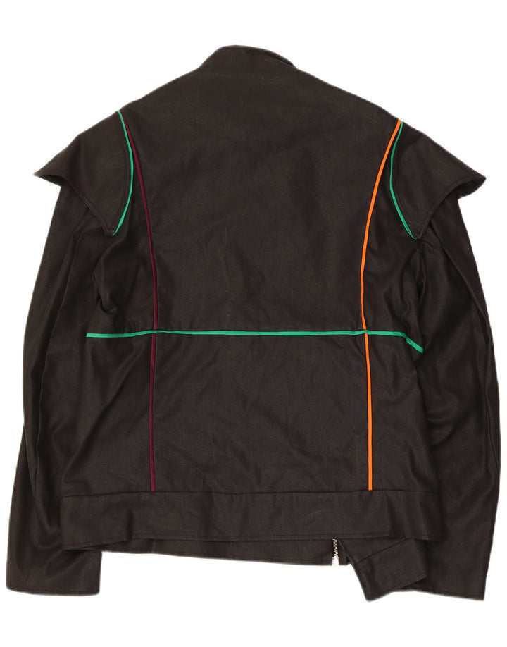 Vintage hombres bomber chaqueta Reino Unido 38 medio negro rayas