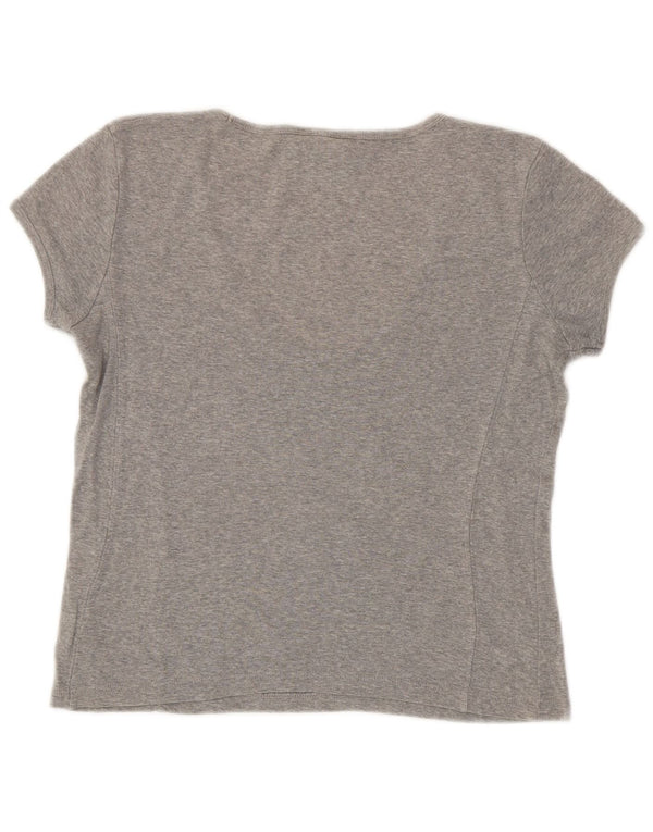 Champion Camiseta Corta Heritage Fit para Mujer UK 40 Gris Medio Moteado