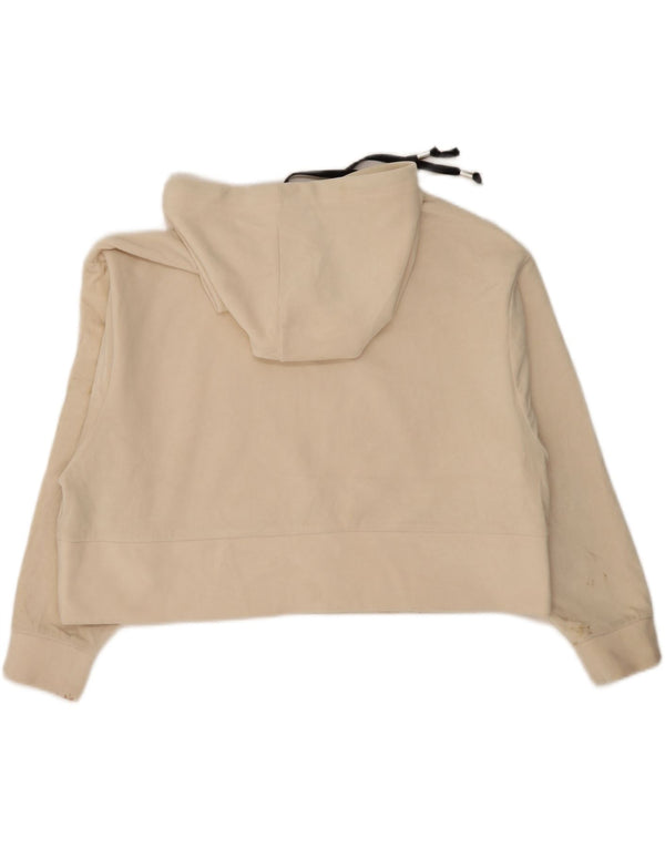 Zara Mujer Oversize Crop Velour Sudadera con Capucha Jersey UK 44 Medium Beige